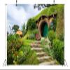 BELECO 15x10ft Fabric Hobbiton Cave Backdrop Rural House Living Cabin Green Garden Cave Background for Hobbit Party Decorations Birthday Photoshoot Studio Booth Photo Props view 4