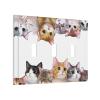 Tewujay Decorative Light Switch Covers 3 Toggle Lovely Kitten Cats Triple Toggle Wall Plate Decorative Switchplate Electrical Faceplate view 2