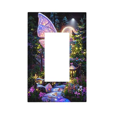 Tewujay Decorative Decora Outlet Wall Plate Butterfly Fairy Forest 1 Gang Rocker Decorative Switchplate Faceplate Gfci Light Switch Covers