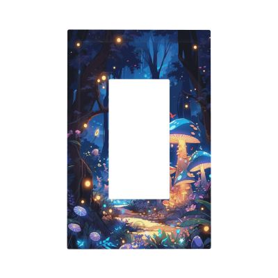 Tewujay Decorative Decora Outlet Wall Plate Mushroom Fairy Butterfly Forest 1 Gang Rocker Decorative Switchplate Faceplate Gfci Light Switch Covers