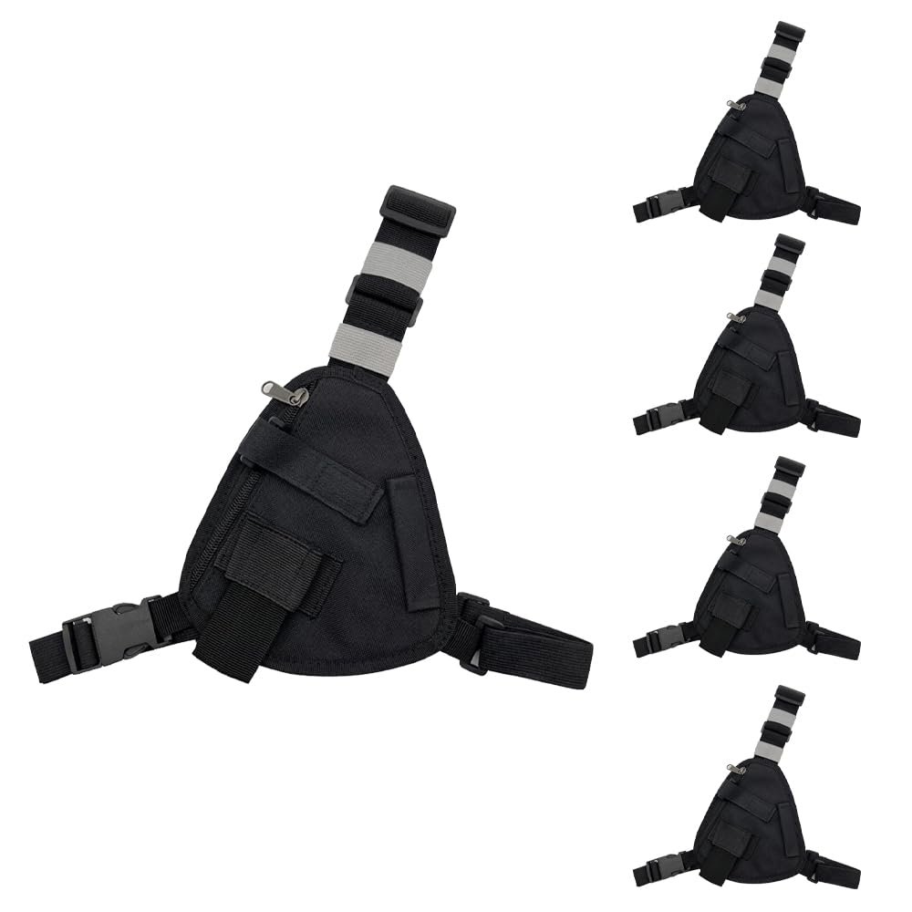 LSENG Radio Chest Harness Universal Hands- Front Pack Pouch Two-Way Radio Holster for Walkie Talkie Motorola Baofeng Radio Holster 5Pack