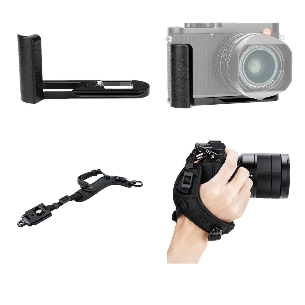 JJC Metal Hand Grip Secure Handle Bracket & Hand Strap for Leica Q3 Camera