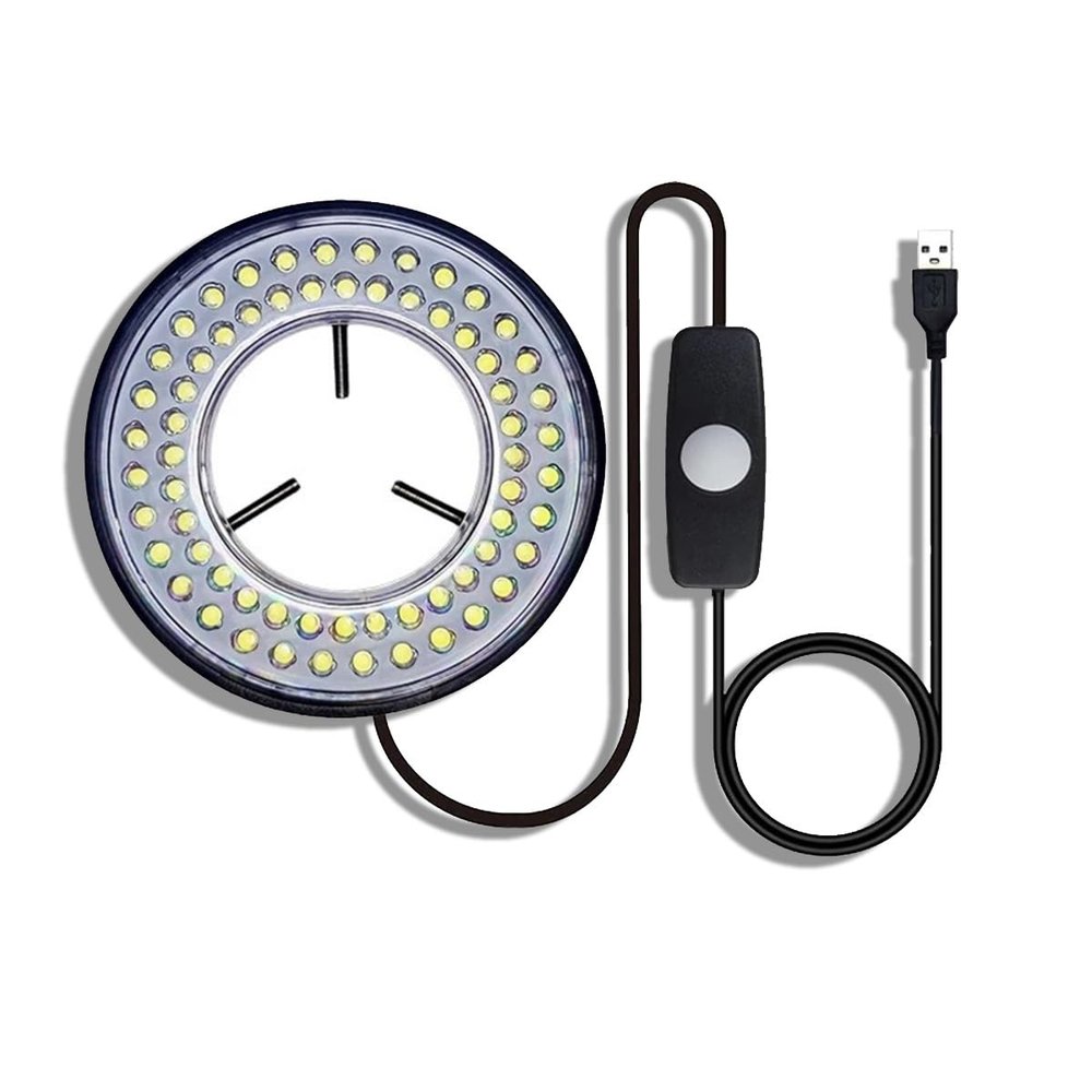 Microscope Accessories Kit Microscope Ring Light Lamp Anti-Glare Illuminators Light Source for Industrial Camera Cell Mobile Phone Soldering Repair Tools Microscope Slides (Color : 64 LED)