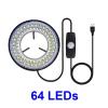 Microscope Accessories Kit Microscope Ring Light Lamp Anti-Glare Illuminators Light Source for Industrial Camera Cell Mobile Phone Soldering Repair Tools Microscope Slides (Color : 64 LED) view 2
