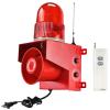 EOKHEOY Wireless Remote Control Alarm Siren 0.31Mile Outdoor Waterproof Industrial Emergency Siren with Strobe Light Adjustable Volume Tone 120dB Horn with Plug AC110V-120V view 1