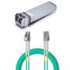 10GBase-SR SFP+ Transceiver for Cisco SFP-10G-SR, Meraki MA-SFP-10GB-SR, Ubiquiti UF-MM-10G with 1 Pack of 3-Meter 10Gb/Gigabit OM3 LC to LC Fiber Patch Cable view 1