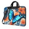 Blue Butterfly Laptop Bag 15.6 Inch, Business Briefcase Gifts For Men Women, Messenger Shoulder Bag With Strap view 1