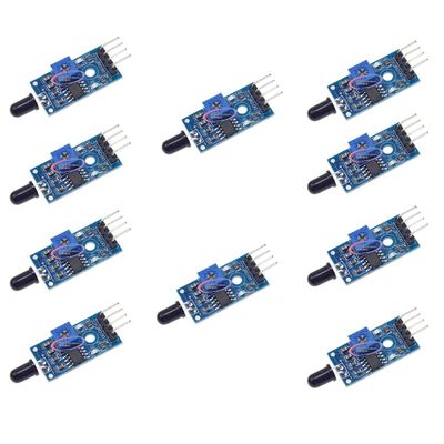 Flame Sensor Module Fire Source Detection Module Infrared Receive Module (4Wire) Pack of 10