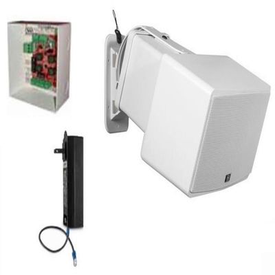 OWI AMP04TRPW Surface or Pole Mount, Self-Amplified Trumpet Speaker, White; 40 Watts; Includes AMPBACKPLATE and 15VDC UL Listed Power Supply; Sensitivity 93dB; Sold as Combo