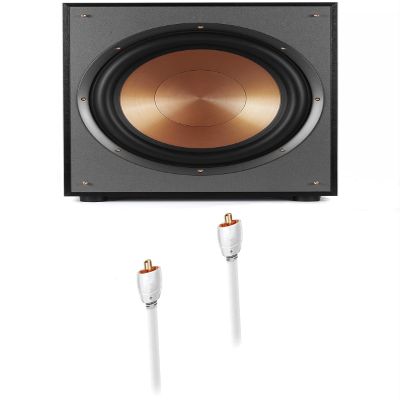 Klipsch R-120SW 200 Watt Subwoofer with a Greyhound 3.0M Subwoofer Cable (2018)