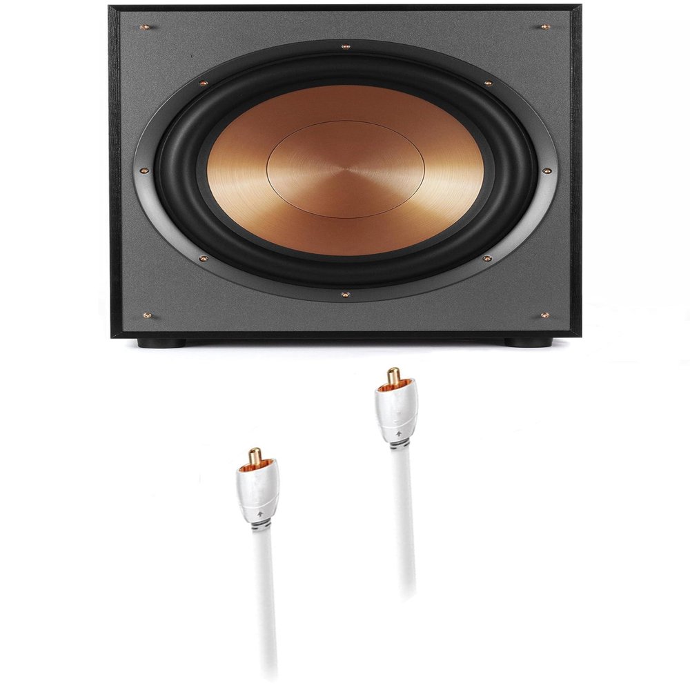 Klipsch R-120SW 200 Watt Subwoofer with a Greyhound 3.0M Subwoofer Cable (2018)