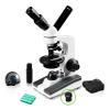 Vision Scientific VME0019-T-LD-DG1.3 Dual View Elementary Compound Microscope, 10x WF & 25x WF Eyepiece, 40x1000x Magnification, LED Illumination, Gliding Round Stage, 1.3MP Digital Eyepiece Camera view 1