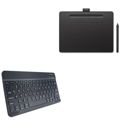 BoxWave Keyboard Compatible with Wacom CTL4100WLK0 (7 in) - SlimKeys Bluetooth Keyboard, Portable Thin with Chiclet-Style Keys - Jet Black