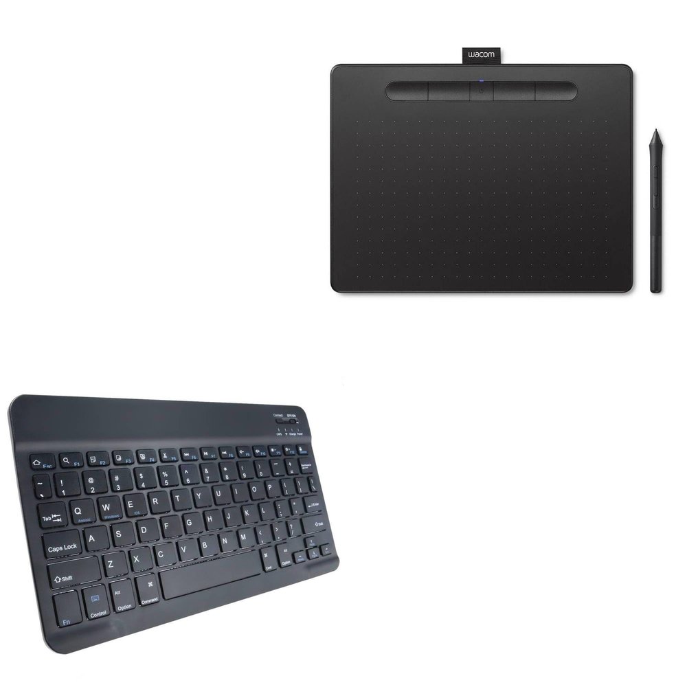 BoxWave Keyboard Compatible with Wacom CTL4100WLK0 (7 in) - SlimKeys Bluetooth Keyboard, Portable Thin with Chiclet-Style Keys - Jet Black