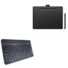 BoxWave Keyboard Compatible with Wacom CTL4100WLK0 (7 in) - SlimKeys Bluetooth Keyboard, Portable Thin with Chiclet-Style Keys - Jet Black view 1