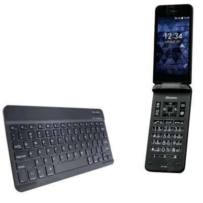 BoxWave Keyboard Compatible with Kyocera Digno Keitai Basic - SlimKeys Bluetooth Keyboard, Portable Thin with Chiclet-Style Keys - Jet Black