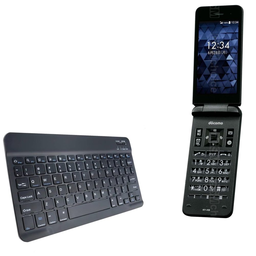 BoxWave Keyboard Compatible with Kyocera Digno Keitai Basic - SlimKeys Bluetooth Keyboard, Portable Thin with Chiclet-Style Keys - Jet Black