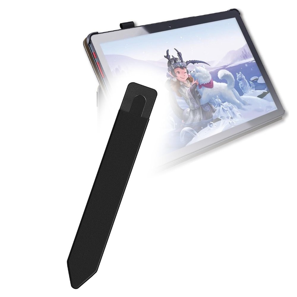 BoxWave Stylus Pouch Compatible with Simbans PicassoTab Standalone Drawing Tablet - Stylus PortaPouch, Pen Stylii Holder Carrier Portable Self-Adhesive - Jet Black