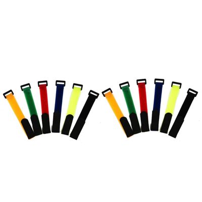 BESPORTBLE 12pcs Cable Straps Reusable Set Cable Ties Organize Your Hook and Loop Straps Colors