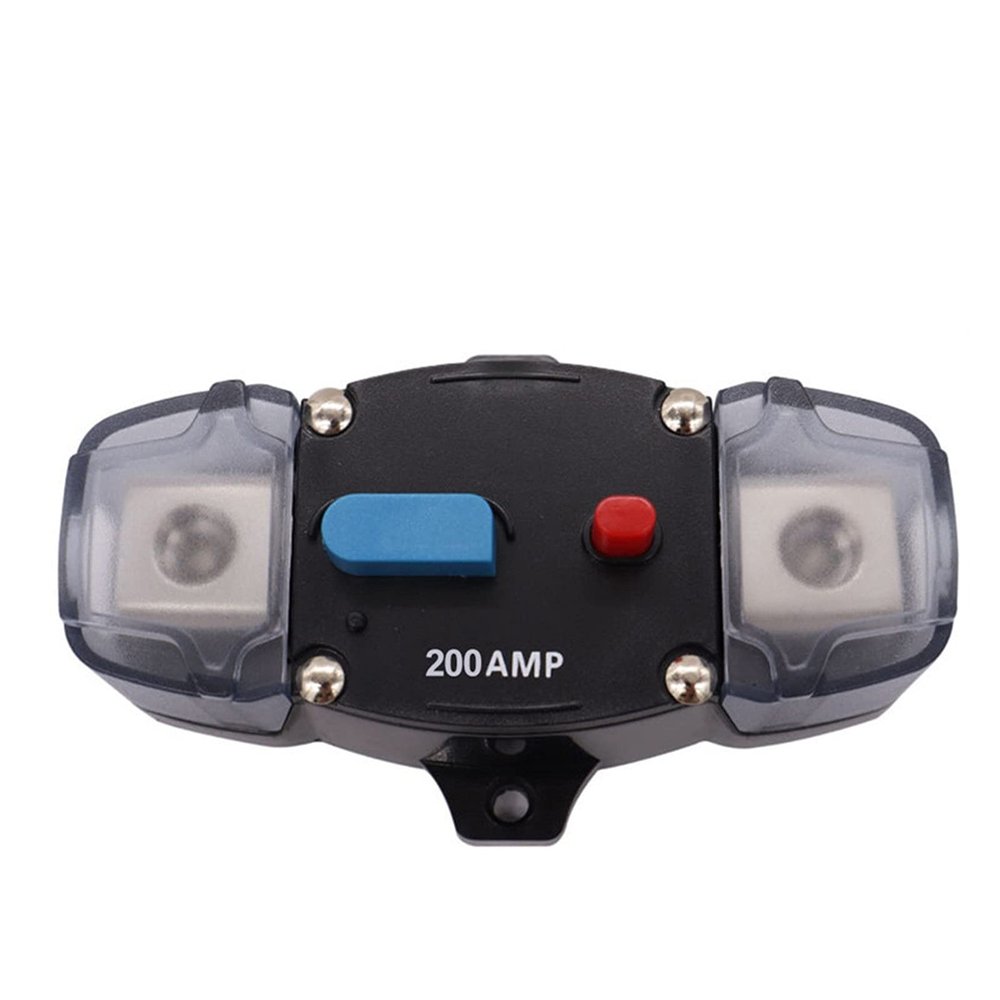 12-48V Circuit Breaker 50-300A Circuit Breaker Stereo Audio Car Fuse Holder AGU Style Stereo Amplifier Refit 4GA Cable Car Fuse (Color : 200A)