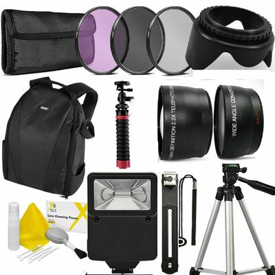 58mm KIT for Canon Rebel SL1 SL2 SL3 T6 T7 T8 T5 50" Tripod + Flash+Lenses and More 18 PCS KIT