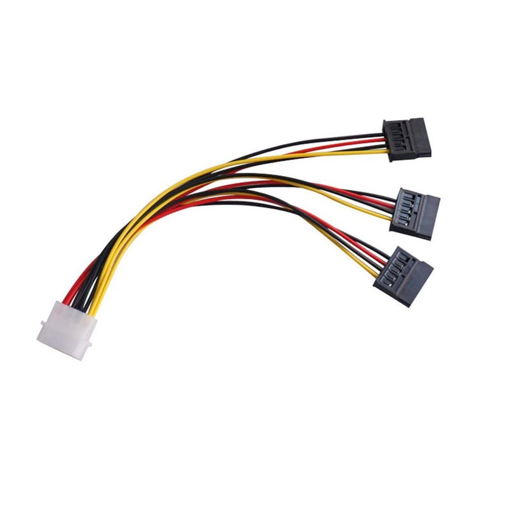 22cm SATA Adapter Cable IDE 4Pin Male to 3 Port SATA Female Splitter Hard Drive Power Supply Cable SATA Cable  New