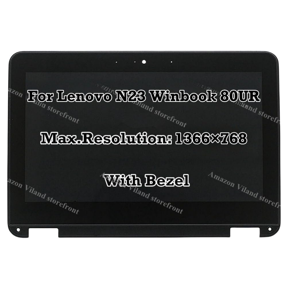 11.6" Replacement for Lenovo N23 Winbook 80UR0002US 1366x768 LCD Display Touch Screen Assembly with Bezel