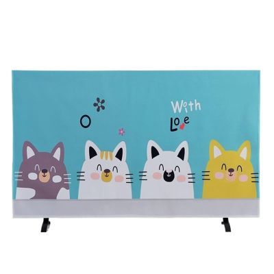 BuniQ Tv Cover Screens Protector, Display Universal Tv Enclosure for Living Room, Decoration Television Box for LCD Flat Plasma TV (Color : Four Kittens, Size : 47 inches)