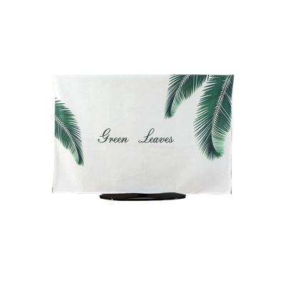 BuniQ Tv Cover Protector Box Television Enclosure, Painting TV Screen Protection for Flat Led, Tv Display Cover for Moving (Color : Green Leaf-A, Size : 65 inches)