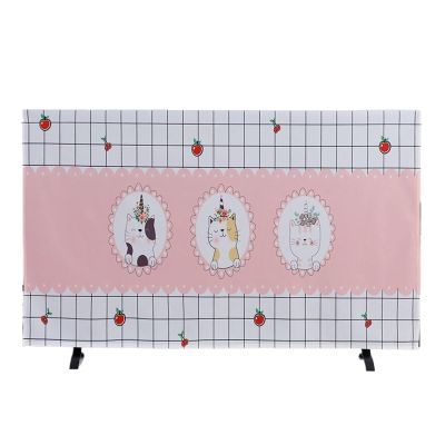 BuniQ Tv Cover Screens Protector, Display Universal Tv Enclosure for Living Room, Decoration Television Box for LCD Flat Plasma TV (Color : Checkered Kittens, Size : 32 inches)