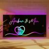 Drawelry Personalized Name Mirror LED Light - Custom Photo Date Light Up Neon Signs Livingroom Bedroom Wall Decor - Custom Photo view 1
