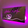 Drawelry Personalized Name Mirror LED Light - Custom Photo Date Light Up Neon Signs Livingroom Bedroom Wall Decor - Custom Photo view 2