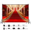 10x6.5ft Red Carpet Backdrop Golden Palace Gorgeous European Hall Photography Background Birthday Red Carpet Event Party Movie Night Banner Decorations Supplies Photo Booth Props view 2
