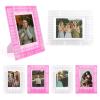 HIYQIN 2x3 Mini Photo Frame - 6 Pack Mini Plastic Photo Frame Compatible with Fujifilm Instax/Polaroid 2 x 3 Film - Fuji Instax Film Frame - Clear+Pink view 1