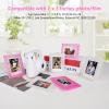 HIYQIN 2x3 Mini Photo Frame - 6 Pack Mini Plastic Photo Frame Compatible with Fujifilm Instax/Polaroid 2 x 3 Film - Fuji Instax Film Frame - Clear+Pink view 3