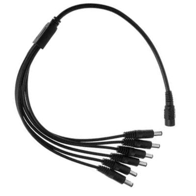 YSJJZRL 70cm 1 to 2/3/4/5/6/8/10 Way DC Power Splitter Cable, Plug 5.5x2.1mm for CCTV Cameras LED Light Strip and More (DC 5.5x2.1mm 1 to 6)