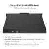 1U Rack Mount KVM Console-17 Rackmount Monitor Keyboard and Single Port VGA KVM, 50,000 MTBF,1280X1024 60Hz,17.6X18.9X1.67 inches(WXDXH),Fit 1U 19'' Rack,with 1 USB VGA Cable,1 Power Cord, 2 Brackets view 3