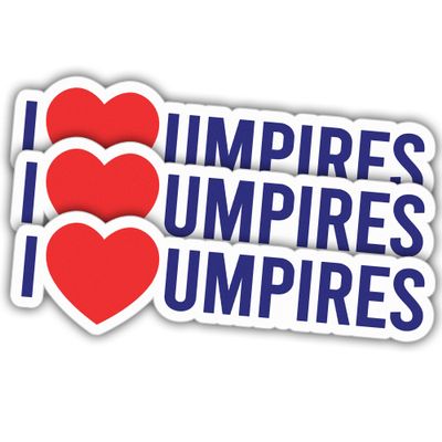 (3pcs) I Love Umpires Colors Vinyl Stickers, Weather-Resistant Sticker for Water Bottles, Laptop, Window, Car 3pcs Size 3"