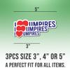(3pcs) I Love Umpires Colors Vinyl Stickers, Weather-Resistant Sticker for Water Bottles, Laptop, Window, Car 3pcs Size 3" view 2