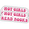 (2pcs) Hot Girls Read Books Pink Vinyl Stickers, Weather-Resistant Sticker for Water Bottles, Laptop, Window, Car 2pcs Size 4" view 1
