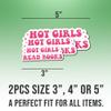 (2pcs) Hot Girls Read Books Pink Vinyl Stickers, Weather-Resistant Sticker for Water Bottles, Laptop, Window, Car 2pcs Size 4" view 2