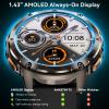 AMAZTIM Smart Watches for Men,60 Days Extra-Long Battery, Rugged Military Bluetooth Call(Answer/Dial Calls),1.43" Ultra HD AMOLED Display,Full Metal Body SmartWatch Compatible iPhone and Android view 3