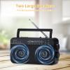 SEMIER Portable AM FM Shortwave Radio with Bluetooth Speaker Plug in Wall, 3X D Cell Batteries Or AC Power Transistor Radio with 2 Tone Mode, Double Loud Speakers, Support AUX/USB/TF Card Play view 4