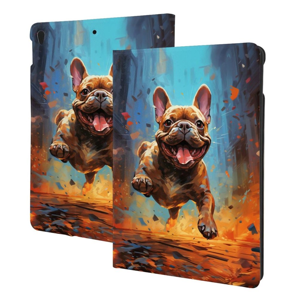 Case for iPad Air 3 (2019) & iPad Pro 10.5 (2017) 10.5 Inch (Model A2152 A2123 A2153 A2154 A1701 A1709), Multi-Angle Viewing Stand, Auto Sleep/Wake,Running French Bulldog Print