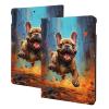 Case for iPad Air 3 (2019) & iPad Pro 10.5 (2017) 10.5 Inch (Model A2152 A2123 A2153 A2154 A1701 A1709), Multi-Angle Viewing Stand, Auto Sleep/Wake,Running French Bulldog Print view 1