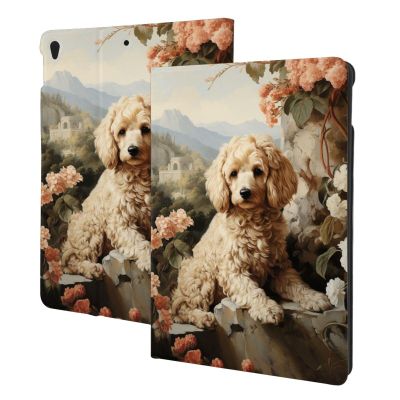 Case for iPad Air 3 (2019) & iPad Pro 10.5 (2017) 10.5 Inch (Model A2152 A2123 A2153 A2154 A1701 A1709), Multi-Angle Viewing Stand, Auto Sleep/Wake,Poodle Print