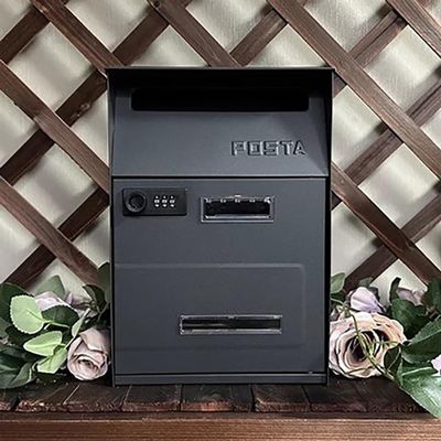 CHIPEL High Capacity Wall Mounted Galvanized Steel Mail Organizer,Sleek and Modern Lockable Post Box, Glossy Suggestion Box - for Single Family Home Or Community (Color : Code Lock Gray)