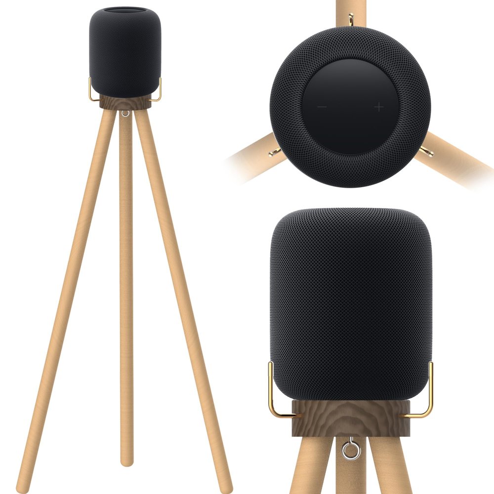 HOOKMEMO Speaker Stand for HomePod 22023 Black Walnut Stand for HomePod 2 (Walnut+Beech(29.5inch high)