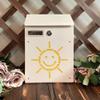 CHIPEL Lockable Outdoor Indoor Single-Family House Mail Manager, Cartoon Wall-Mounted Galvanized Iron Mail Box,Rainproof Dean's Suggestion Box-Suitable for Hospital and Kindergarten (Color : A) view 1