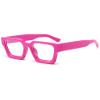 EYLRIM Thick Square Frame Blue Light Glasses for Women Men Non Prescription Computer Eyeglasses(Rose Red) view 1